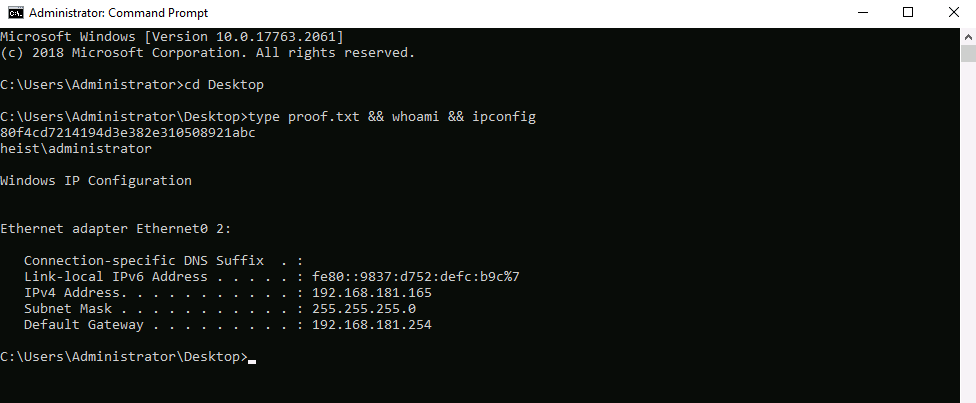 Heist walkthrough, Nmap output, screenshot 14