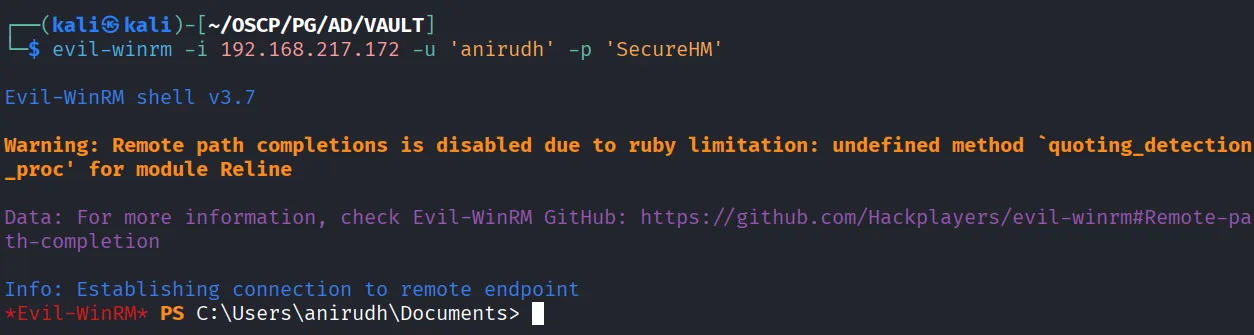 Vault walkthrough, Nmap output, screenshot 7
