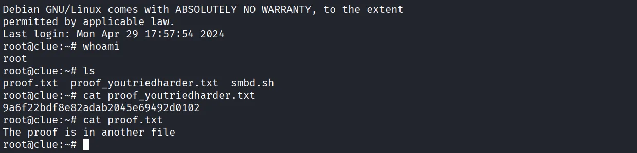 CLUE walkthrough, Got command execution, screenshot 12