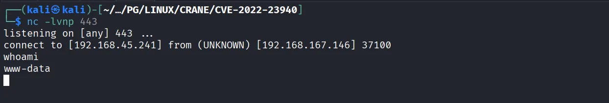 Crane walkthrough, Got root, screenshot 5