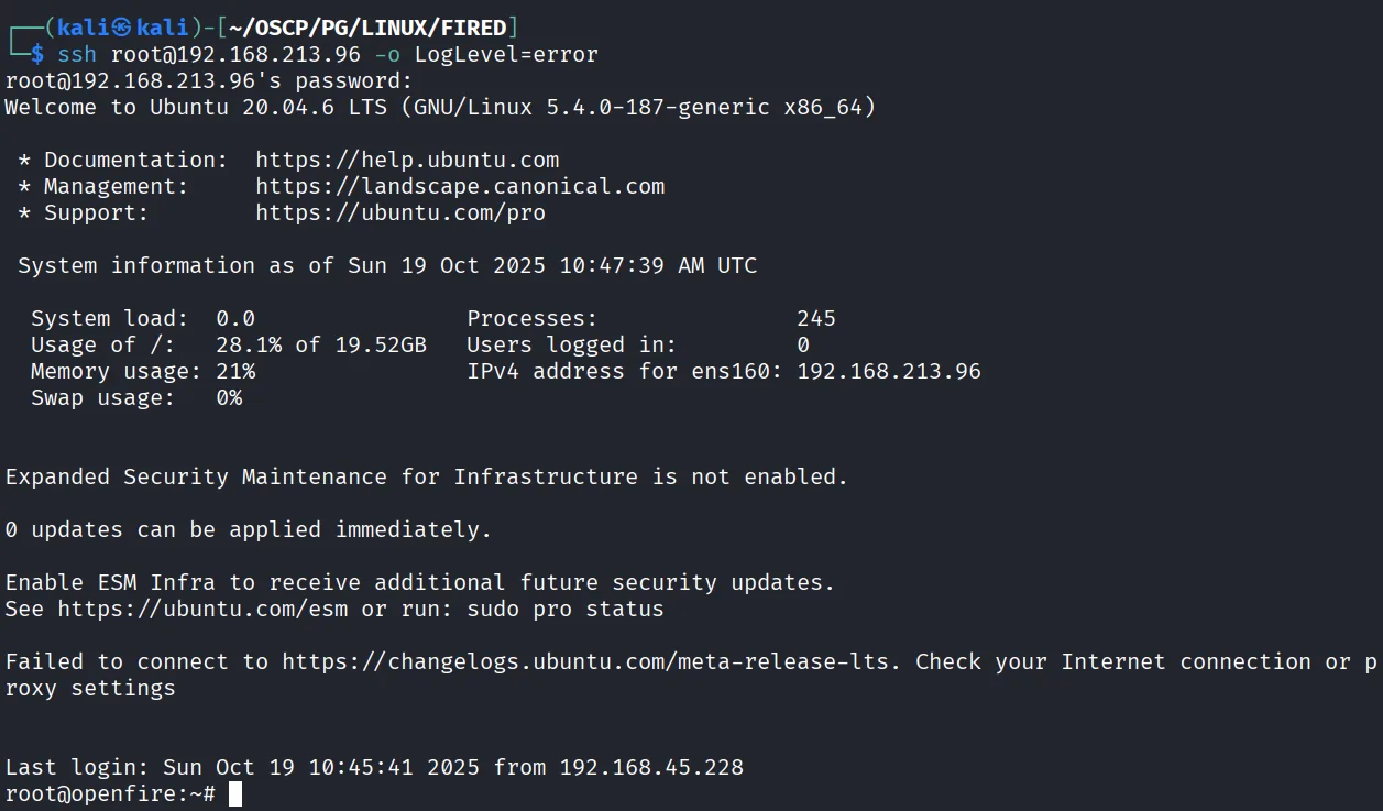 Fired walkthrough, Got root, screenshot 13