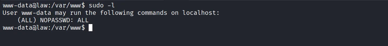 Law walkthrough, Got root, screenshot 14