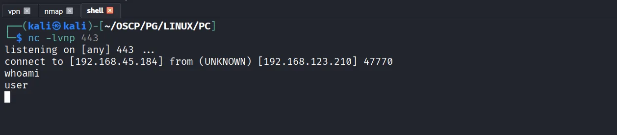 PC walkthrough, Got shell as root, screenshot 2