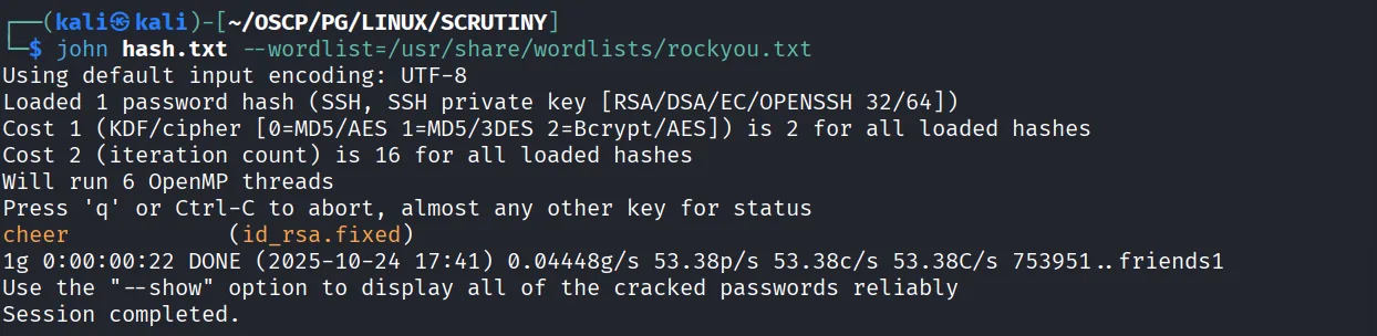 SCRUTINY walkthrough, Got root, screenshot 7