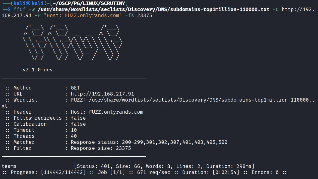 SCRUTINY walkthrough, Got root, screenshot 1
