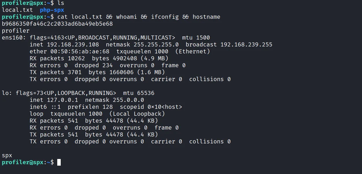SPX walkthrough, Got root, screenshot 16