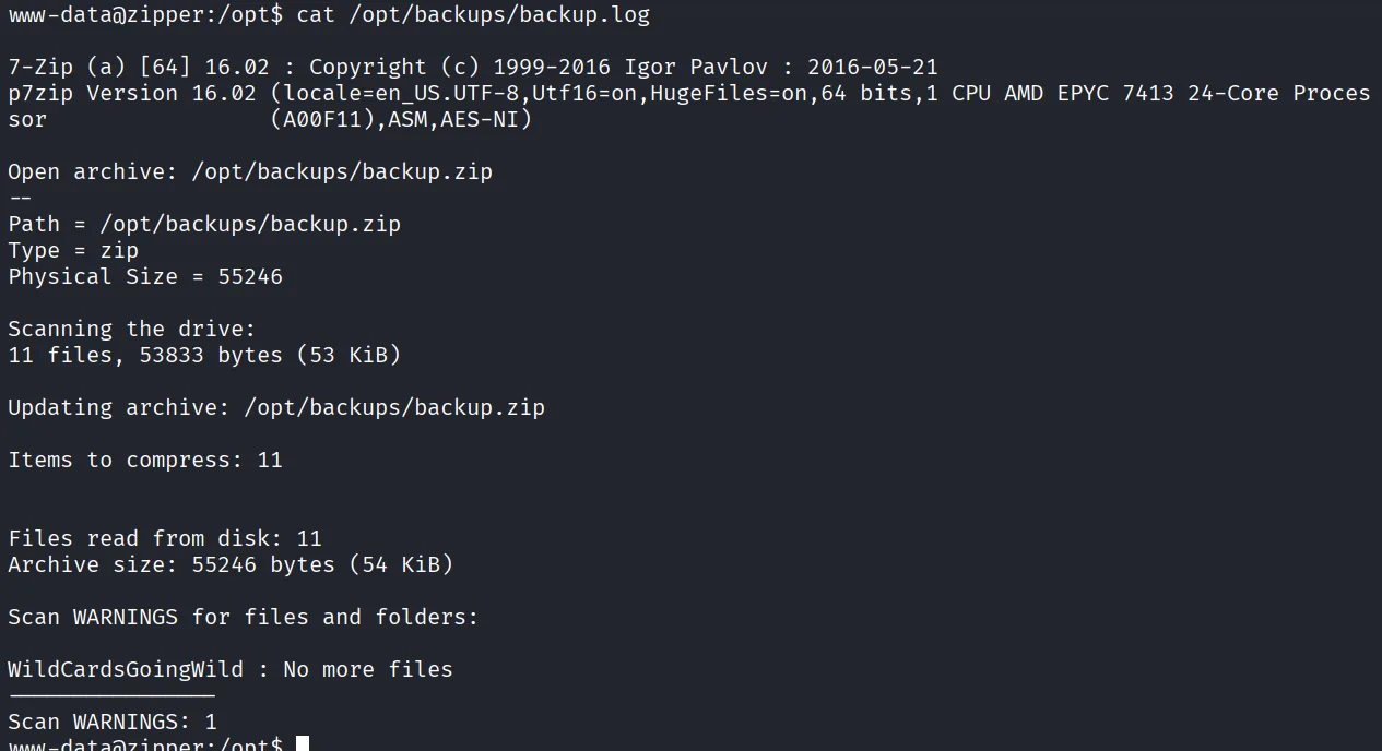 Zipper walkthrough, Nmap output, screenshot 11