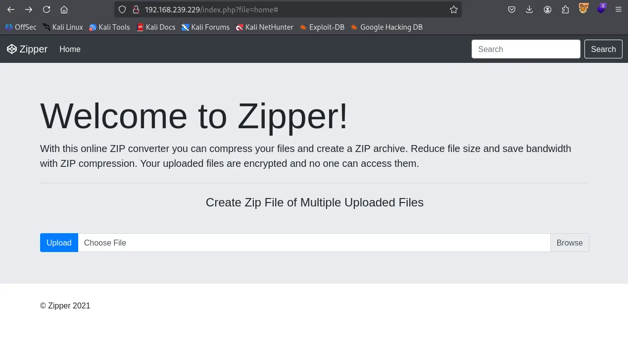 Zipper walkthrough, Nmap output, screenshot 1