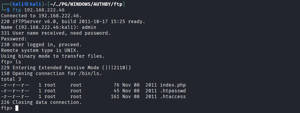 Authby walkthrough, Got reverse shell using nc, screenshot 4