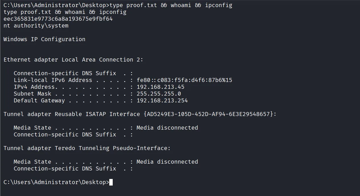 Kevin walkthrough, Got reverse shell as NT, screenshot 7