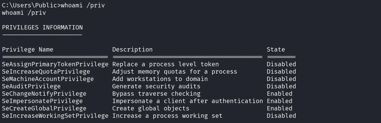 Medjed walkthrough, Got reverse shell as NT, screenshot 11