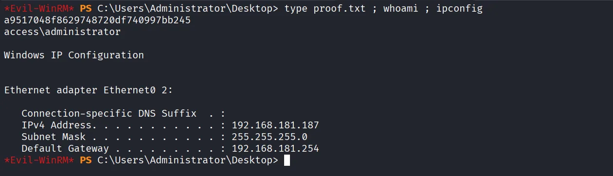 Medjed walkthrough, Got reverse shell as NT, screenshot 14