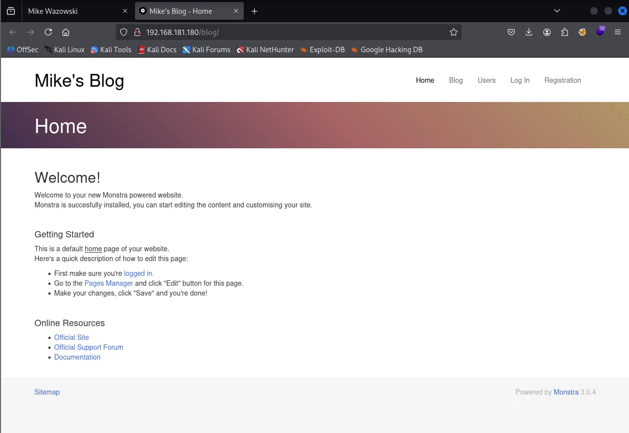 Monster walkthrough, Got shell as administrator, screenshot 2