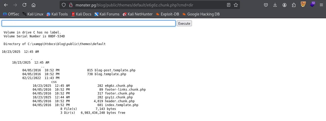Monster walkthrough, Got shell as administrator, screenshot 7