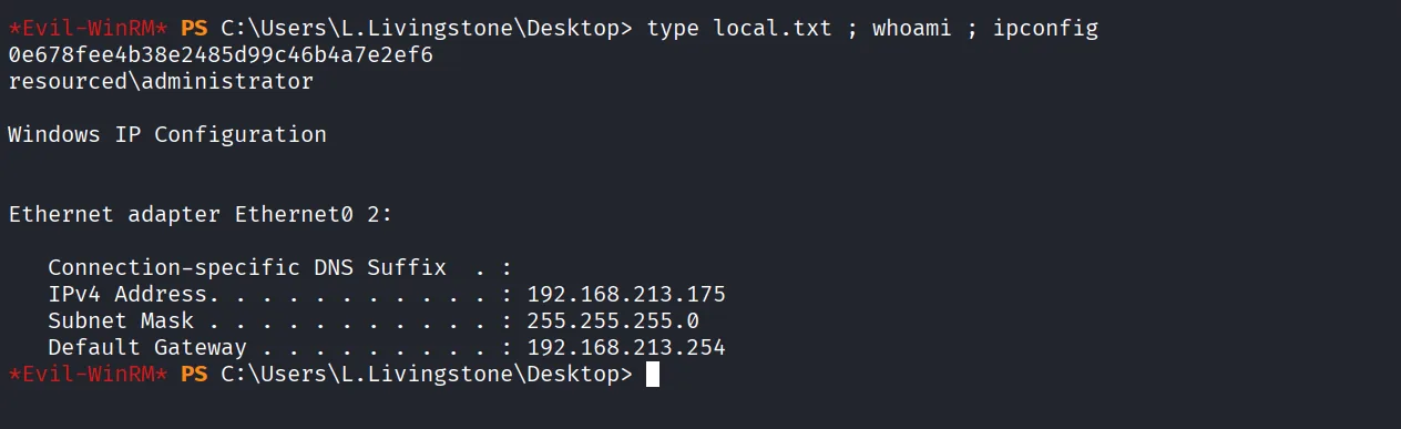 Resourced walkthrough, Nmap output, screenshot 7