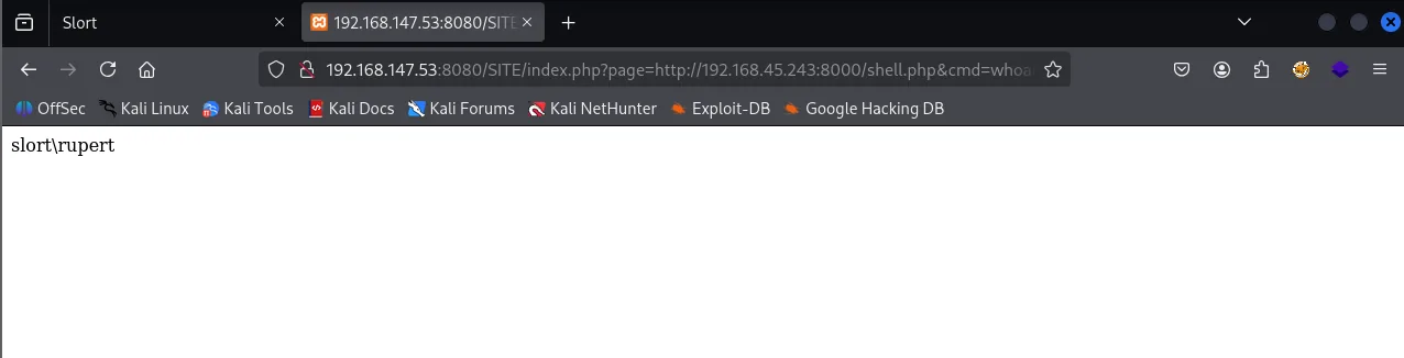 Slort walkthrough, Got reverse shell as administrator, screenshot 7